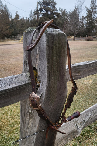 OBDC Dark oil one ear Headstall with Upgraded hardware